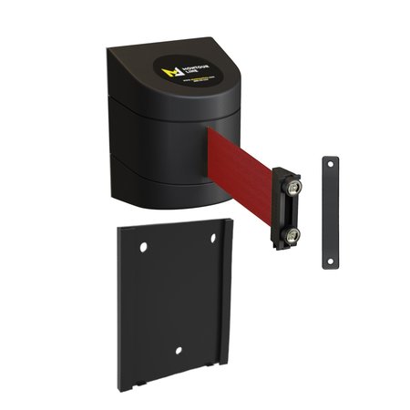 MONTOUR LINE Retr. Belt Barrier Black Removable Wall Mount, 13ft. Maroon Belt (M) WMX140-BK-MN-RM-M-130